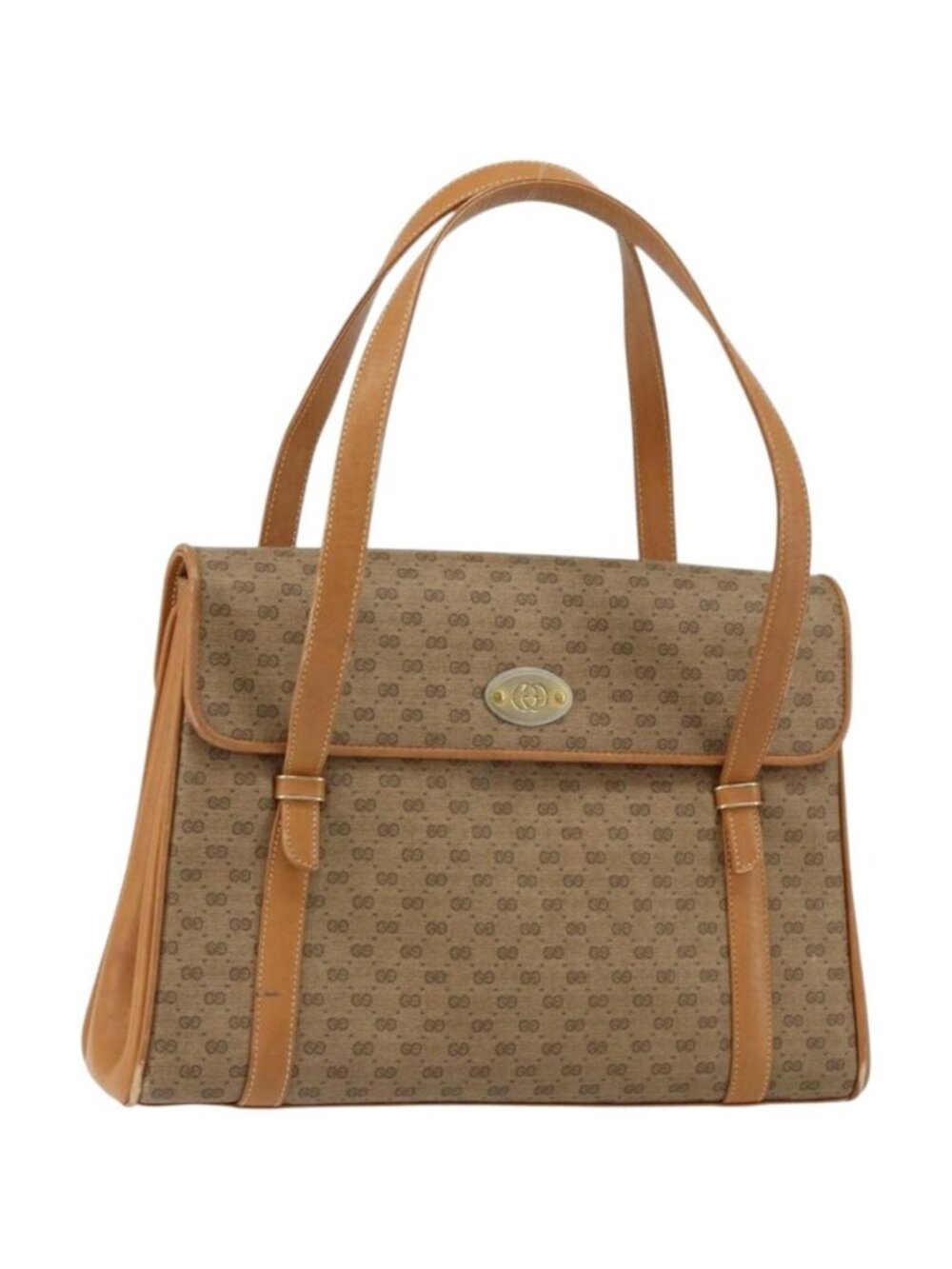 GUCCI Micro GG Supreme Shoulder Bag PVC Beige Gold 000 46 4857